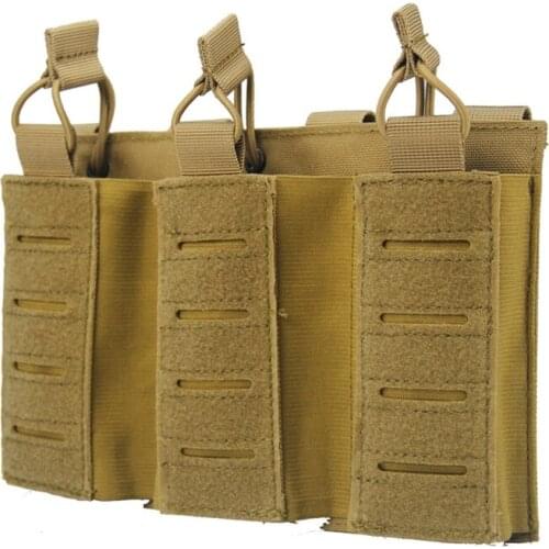 Molle Mag Pouch Tactical Magazine Pouch Elastic Open-Top Triple Mag Pouch Holder Carrier For M4 M14 M16 AK AR 2021 New