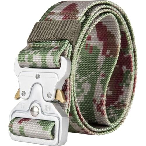 3.8cm Tank Grains Tactical Waist Belt High Quality Nylon Strap Zinc Alloy Buckle For Outdoor Hiking Camping Hunting