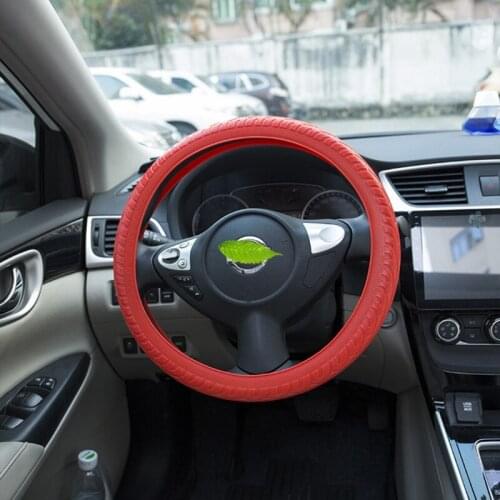 36-40cm Universal Elastic Anti-slip Soft Silicone Car Steering Wheel Case Cover Y4UA