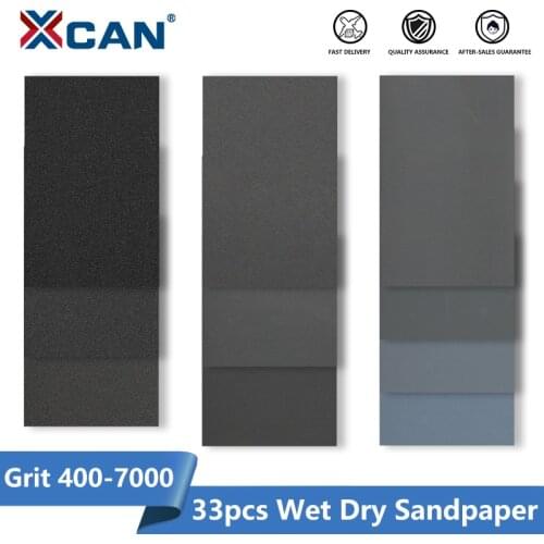 XCAN Sandpaper Wet Dry Sanding Paper 33pcs Grit 400-7000 Abrasive Polshing Tool for Wood Metal Sand Papers