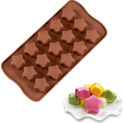 Star Pattern Food Grade Chocolate Cake Molds Flower Pattern ECO-Friendly Molds DIY Silicone Bakeware Stable Chocolate Mold
