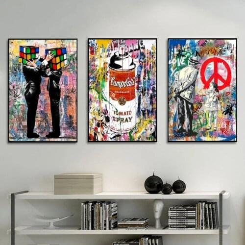 Abstract Graffiti Magic Cube Street Art Canvas Print Painting Figure Wall Picture Modern Living Room Home Decoration Poster
