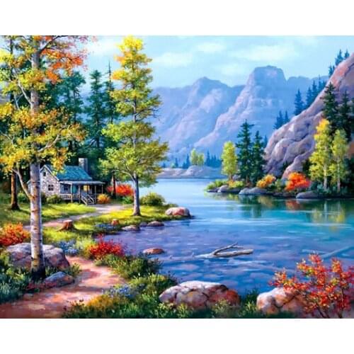 MM 14/16/18/28 CROSS STITCH Full Round Drill 5D DIY Diamond Painting " Y15642 Scenic Landscape" 3D Embroidery Cross Stitch