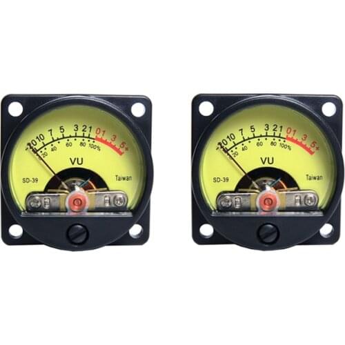 Lusya 2pcs 500 630Ohm Analog Panel 34mm VU Meter Audio Level Meter 6-12V Warm Back Light for Amplifier accessories B5-007