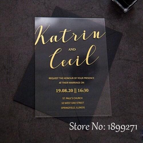 Free shipping for acrylic wedding cards with printing wedding envelope supplies wedding party decor for gift cards baby shower