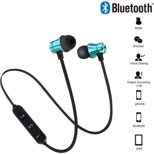 Wireless bluetooth Stereo headsets Magnetic music Earphone Neckband sport run Earbuds earphone with Mic For iPhone Samsung phone