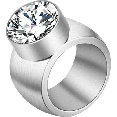 Luxury Zircon Rings Powerful Business Men Finger Jewelry Stainless Steel Gold Ring For Hip-Hop Party Accessories