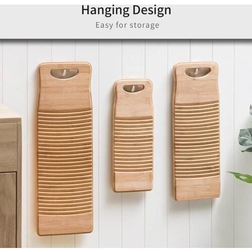 Wood Washboard Portable Scrubboard for Laundry Thicken Washing Laundry Board Clothes Cleaning Tools Antislip Laundry Accessories