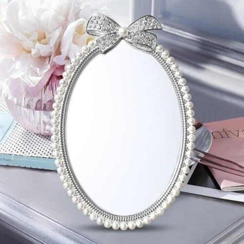 European high-grade retro small table mirror creative cute sided desktop Princess Mirror vanity mirror for home decoration J026