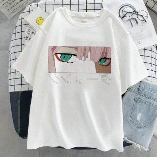Japan Anime Graphic Print T-shirt Women Harajuku Aesthetic White Tops Tshirt Tee 2021 New Summer Fashion Y2k Female T Shirt