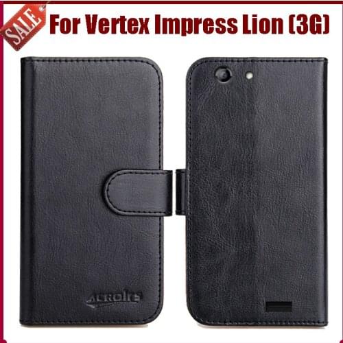 Hot Sale! Vertex Impress Lion (3G) Case New Arrival 6 Colors High Quality Flip Leather Protective Cover Case Phone Bag