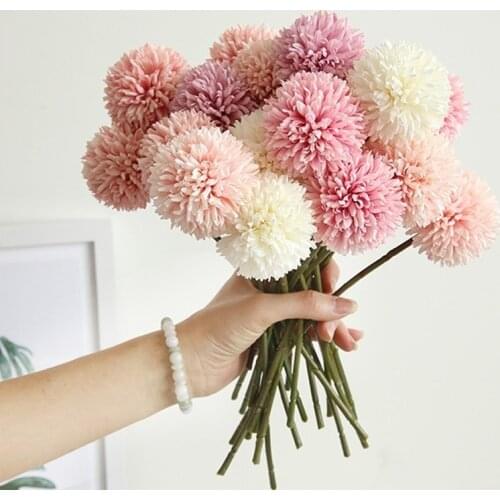 1/5pcs Dandelion Flower Ball Simulation Bouquets Artificial Flower Wall Fake Flower Home Decoration Wedding Holding Flower