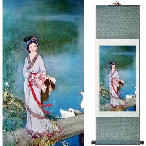 Pretty girl painting Chinese Art Painting Home Office Decoration Chinese painting art figure painting 2019081607