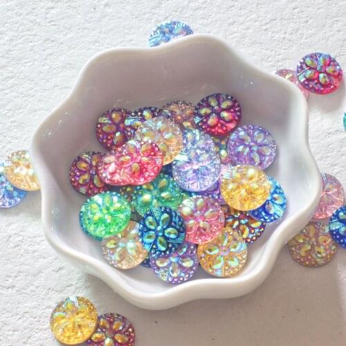 Hot shining 12mm 40pcs Flower type round Flatback Rhinestone DIY Decoration Crafts Accessories For Earring Jewellery