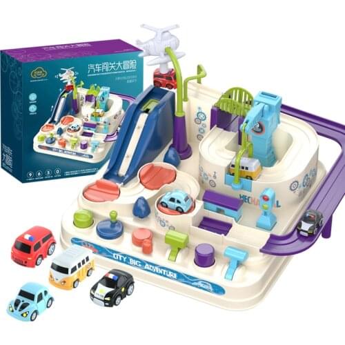 Racing Rail Car Model Racing Educational Toys Children Track Car Adventure Game Brain Game Kids Mechanical Interactive Train Toy