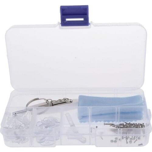 Wearable Eyeglasses Sunglasses Repair Kit Nose Pads Screw Nut Cloth Tweezers