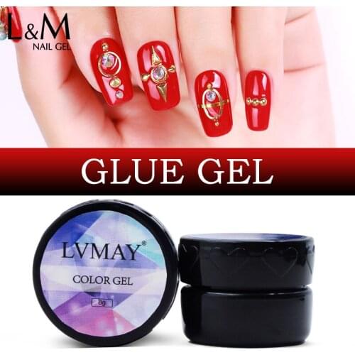 2 pcs Set Free Shipment Sticky Glue Gel New Fashion Bright Varnishes clear 30 Days Long Lasting Creative Manicure