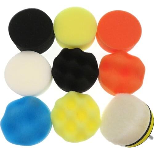 10Pcs/Set 3 Inch Car Polishing Pads Kit Clean Sponge Waxing Wheel Wool Ball Accessory Auto Backer Pad Care Headlight Repair