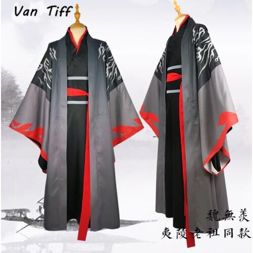 Cosplay Wei Wuxian Yiling Patriarch Cosplay Wig Grandmaster of Demonic Cultivation Play Wig Mo Dao Zu Shi Halloween Hair