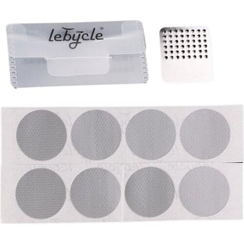 Bike Tire Puncture Patch, Glueless Bicycle Repair Patch, 25mm Round Bicycle Tube Patches Bike Inner Tube Repair Kit with Rasp