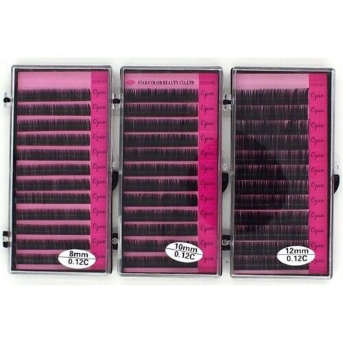 Professional 12rows individual false eyelash natural Easy Fans lashes 0.12mm C Curl Faux Mink eyelashes extension makeup tool