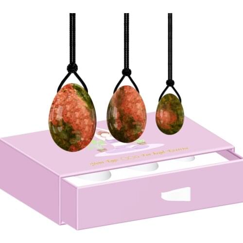 Drop Shipping Natural Unakite Yoni Egg Women Kegel Exerciser Female Hygiene Products Vaginal Muscle Tightening Massage Ball