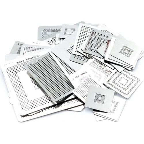 47Pcs/Set Direct Heat Reballing Universal Directly Stencils for Game Console PS3 CPU PS4 GPU CXD WII