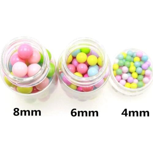 DIY 4mm 6mm 8mm Macaron Color Beads Jewelry Fillings Accessory Resin Shaker Molds Phone Case Decor Candy Ball Bead Stuff Craft
