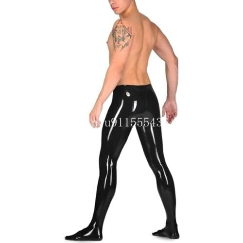 Sexy Latex Man Pants Handmade Men Trousers with Socks gay fetish