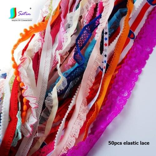 Random Candy Color,Width,Style 100pcs Beautiful Lace,Clothes Sew Decoration Material Silky Ruffled Lace Ribbon S0258L