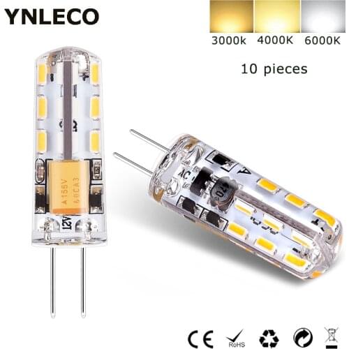 10 Pack G4 LED Lamp AC DC 12V Mini Lampada LED Bulb G4 3014 SMD Chip Light 360 Beam Angle Lights Replace Halogen G4 Spotlight