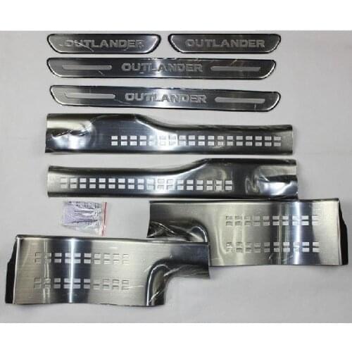 High-quality stainless steel External door sill Internal Scuff Plate Car accessories For Mitsubishi Outlander Samurai 2013- 2018
