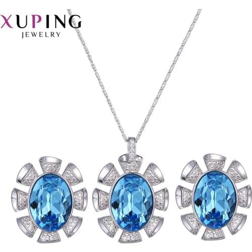 Xuping Charms Styles Crystals Jewelry Set Elegant for Women Party Engagement Gift 64450