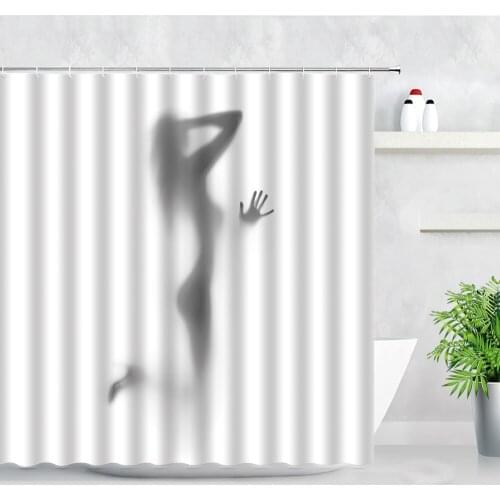 Waterproof Sexy Girl Shower Curtains 3D Women Shadow Printing Creative Modern Home Decor With Hooks Screens Bathroom Curtain Set