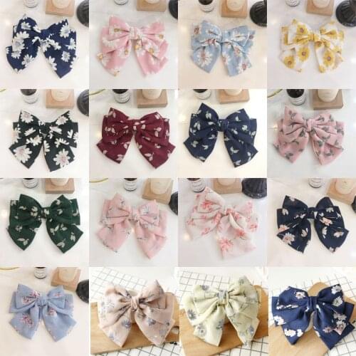 New Fashion Quality Big Large Girls' Hair Bow Broken Flower 3 Layers Chiffon Barrette Hair Clips Women Ponytail Hair Accessories