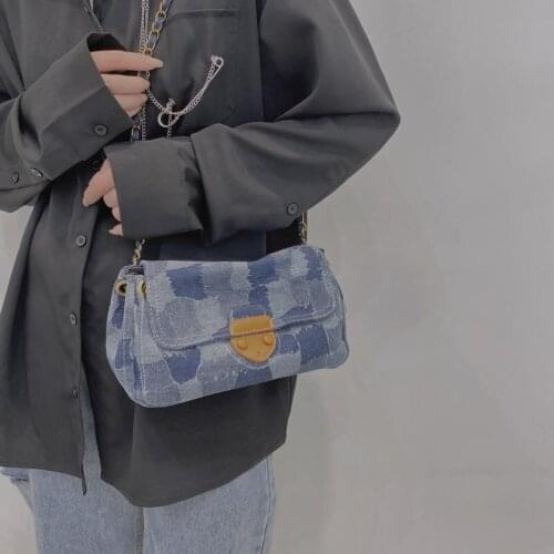 Underarm Crossbody Bag Women Bag Denim Shoulder Bag Female Designer Handbag Chain Backpack Fashion 2021 New Trend High Capacity