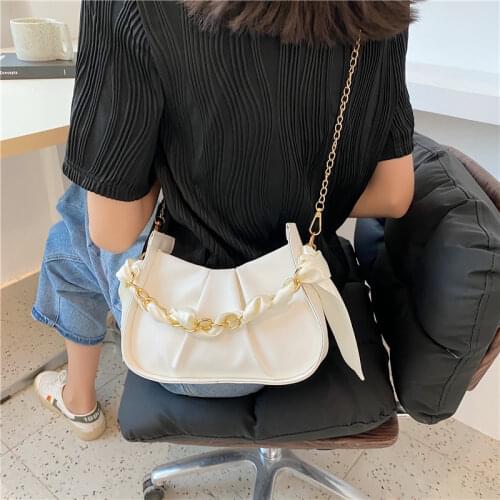 PU Leather Women Clutch Shoulder Crossbody Bag Fashion Elegant Chain Ladies Messenger Bags Female Solid Color Purse Handbags