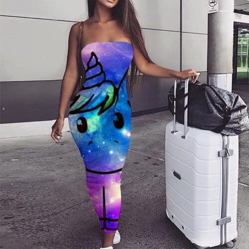 KYKU Brand Unicorn Dress Women Galaxy sleeveless Animal 3d Print Nebula Ladies Dresses Womens Clothing Tassel New Cool Femme