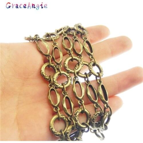 100cm Antique Bronze Chain For Women Bag chain replace Long chain Necklace Brass Chain 13*13*3MM Handmade jewelry