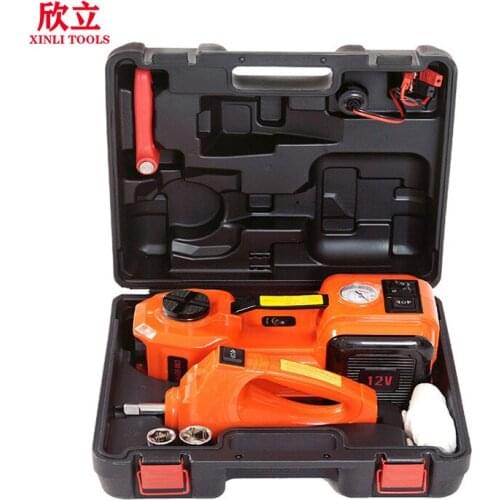 12V 5Ton Car Electric Tire Lifting Car Jacks Hydraulic Air Infatable Car Floor Jack With Impact Wrench And Tire Gauge Air Pump