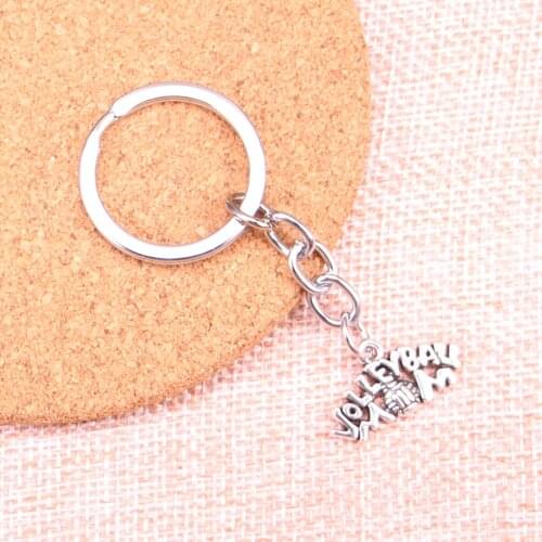 20pcs volleyball mom Keychain 13*23mm Pendants Car Key Chain Ring Holder Keyring Souvenir Jewelry Gift