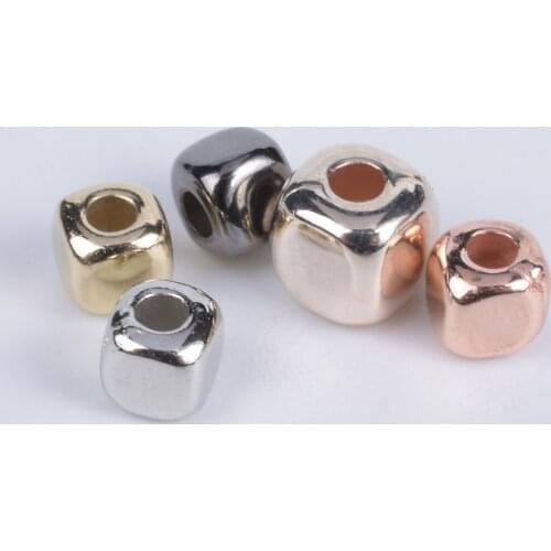 200Pcs/Lot CCB Rounded Cube Seed Charms Beads Bracelet Diy Finding Plastic Square Loose Spacer Beads For Jewelry Making Supplies