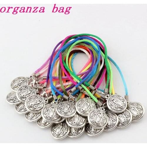 21pcs Zinc Alloy Virgin Mary Religion Charms Pendants Chinese Knot Wire Bracelet Party Gifts C-11