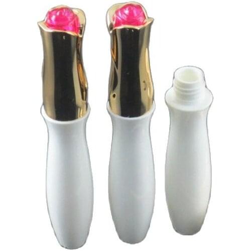 50pcs/lot White Elegant 12.1mm Lipstick Tubes, High Grade Rose Style Empty Eyeliner Bottels, DIY Plastic Mascara Cream Container