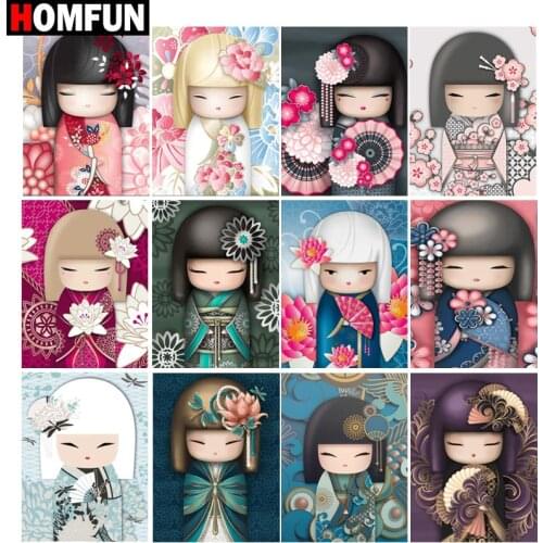 HOMFUN DIY Diamond Painting "Cartoon girl" Full Drill Square Round Diamond Embroidery 5D Cross Stitch Decoration Home