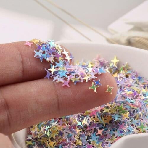 4mm Glitter Star Nail Art Sequin Golden Colorful Flakies Paillettes Nail Art Sequins Diy Crafts Glitter Decoration Accessories