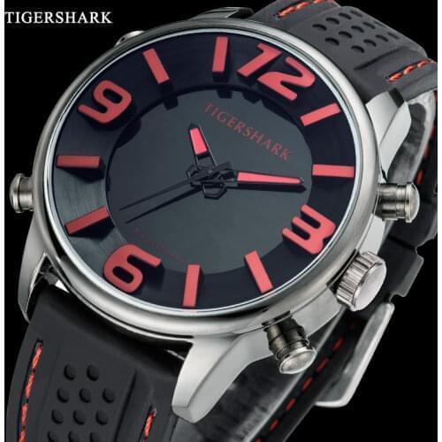 Men Fashion Sport Watch Men Rubber Band Digital analog LED Quartz Watches Male clock Waterproof wristwatch Relogio Masculino