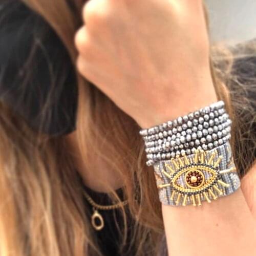 Go2boho Turkey Evil Eye Bracelet For Women Green Eye Pulseras Jewellery Crystal Beads Jewelry Fashion Loom Miyuki Bracelets Gift