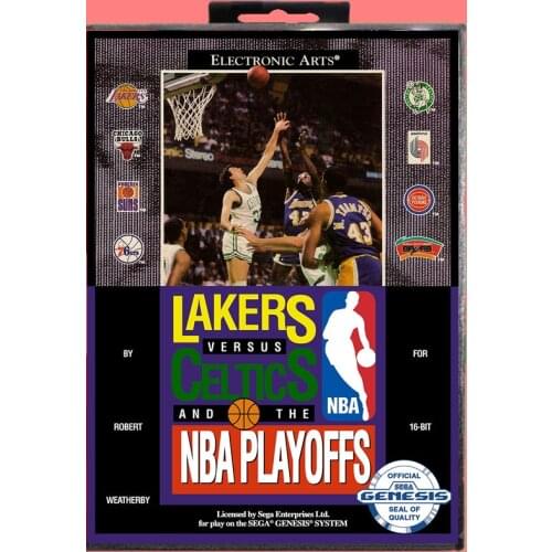 Lakers versus celtics and the nbaplayoffs 16 Bit MD Game card with Retail Box For Sega Genesis & Mega Drive