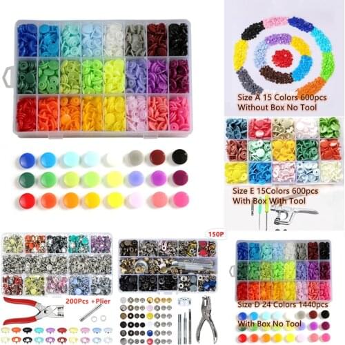 200/600/1440pcs 15/24 Colors T3 T5 T8 Round Plastic Snap Buttons For Baby Children Clothes DIY Sewing Accessories Press Button
